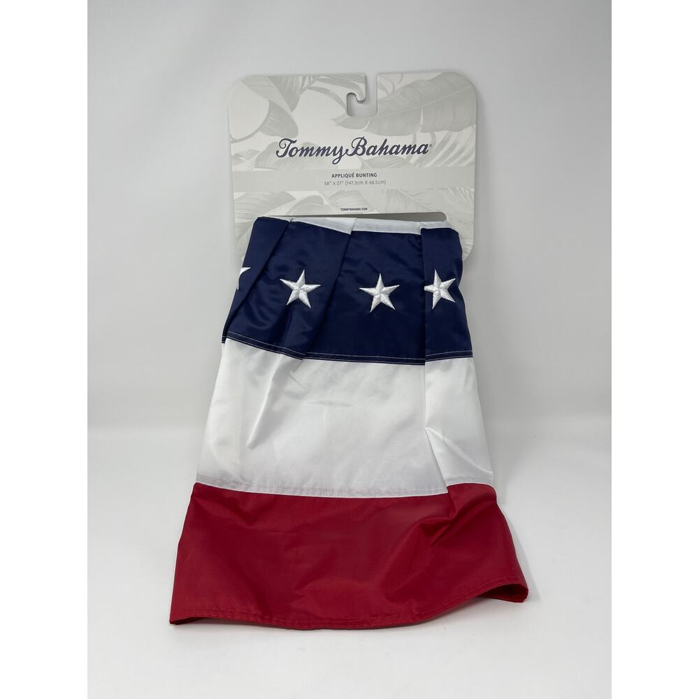 Tommy Bahama American Flag Bunting Fourth of July 58”x27” NEW